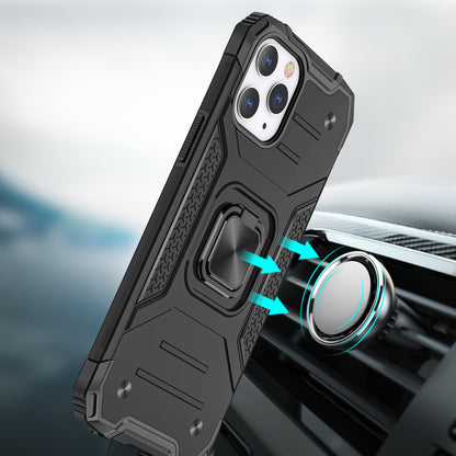 For Apple iPhone 16 Plus (6.7") Armor Hybrid with Ring Holder Kickstand Shockproof Heavy-Duty Durable Rugged Dual Layer Case Cover