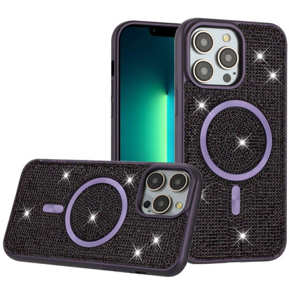 Phone Case for Apple iPhone 13 Pro Max Magnetic Bling Diamond Sparkle Hybrid Shockproof Rugged Grip Durable Protection Anti-Slip Armor Design Cover