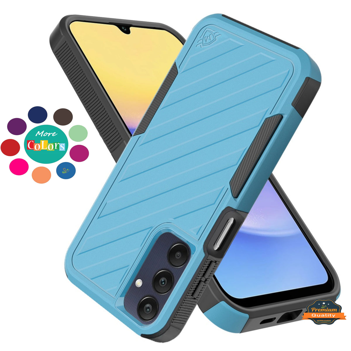 For Samsung Galaxy A36 Hybrid lined shockproof dual layer Rugged 2in1 Hard PC & Silicone TPU Non Slip Textured Tough Armor Case Cover