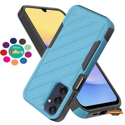For Samsung Galaxy A36 Hybrid lined shockproof dual layer Rugged 2in1 Hard PC & Silicone TPU Non Slip Textured Tough Armor Case Cover