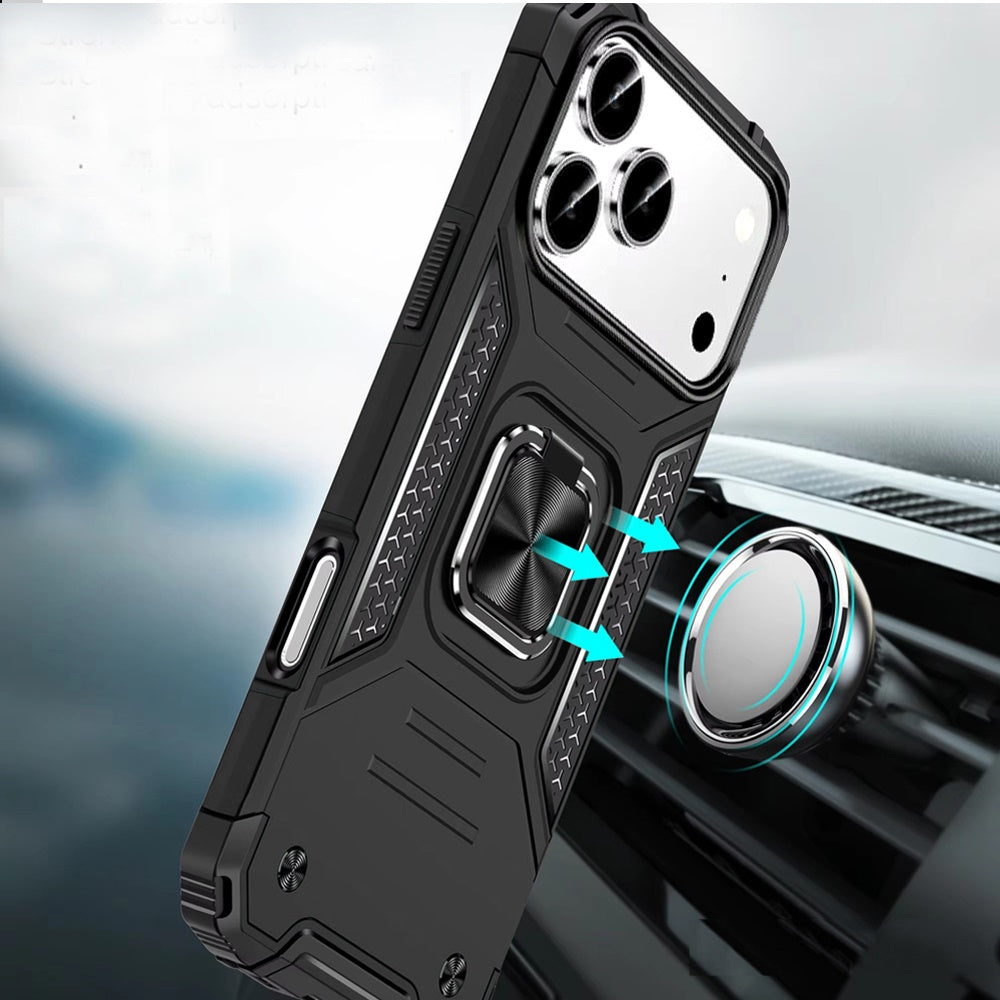 Phone Case for Apple iPhone 18 Pro Magnetic Car Mount Hybrid Ring Stand Shockproof Rugged Grip Armor Heavy Duty Protective TPU Durable Cover