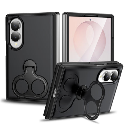 Phone Case for Samsung Galaxy Z Fold 8 Magnetic 2 Ring Stand Car Mount Friendly Shockproof Rugged Grip Armor Dual Ring Kickstand Heavy Duty Hybrid Cover