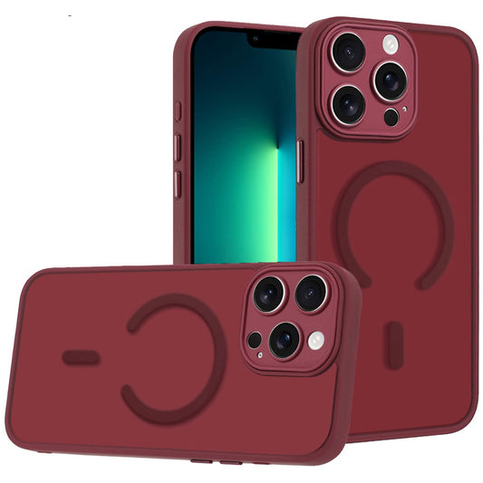 Phone Case for Apple iPhone 13 Pro Max Matte Frosted Magnetic Back Hybrid Hard PC Soft TPU Camera Protection Slim Shock Absorbing Anti Fingerprint Cover