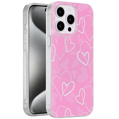 For Apple iPhone 15 Pro Max Fashion Layer Design Slim IMD TPU Protective, Shockproof Hybrid Stylish Durable Hard PC Case Cover