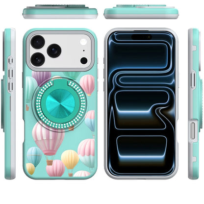 Phone Case for Apple iPhone 18 Pro Max Magnetic Ring Stand Matte Metal Hybrid Car Mount Friendly Shockproof Rotational Grip Diamond Design Pattern Cover
