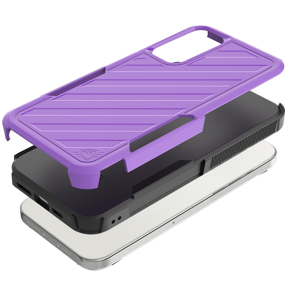 For Samsung Galaxy A26 Hybrid lined shockproof dual layer Rugged 2in1 Hard PC & Silicone TPU Non Slip Textured Tough Armor Case Cover