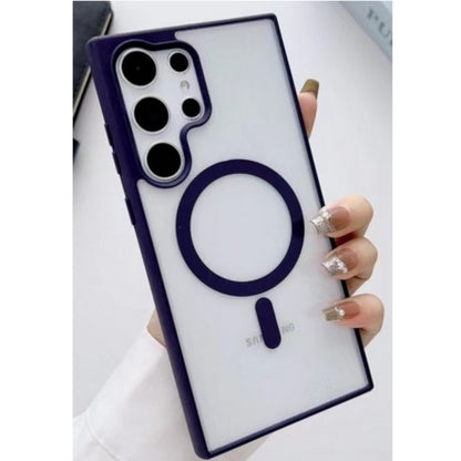 For Samsung Galaxy S25 Ultra Hybrid Clear Transparent with Color Edge Bumper, MagSafe Compatible Ultra Slim Hard PC Case Cover