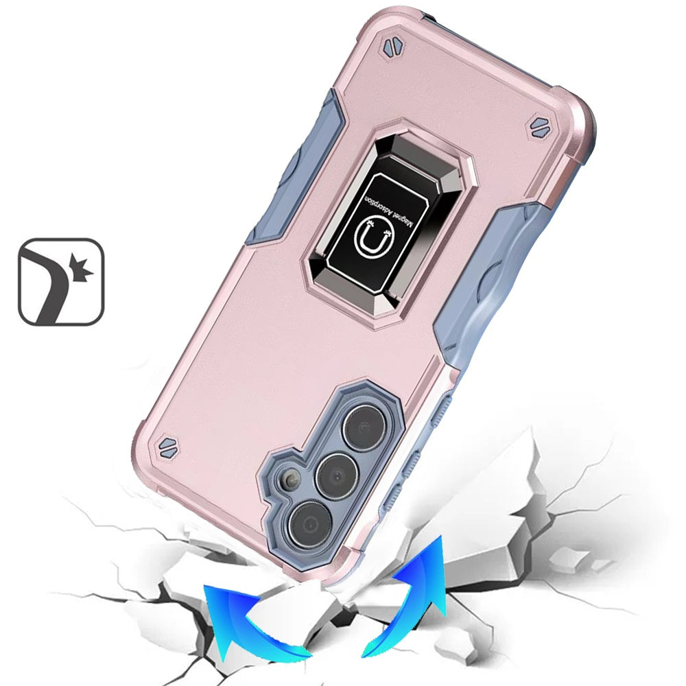 For Samsung Galaxy S25 Ultra Hybrid Stand Magnetic Ring Holder Kickstand Heavy Duty Rugged Drop Silicone & Hard PC Shockproof Case Cover