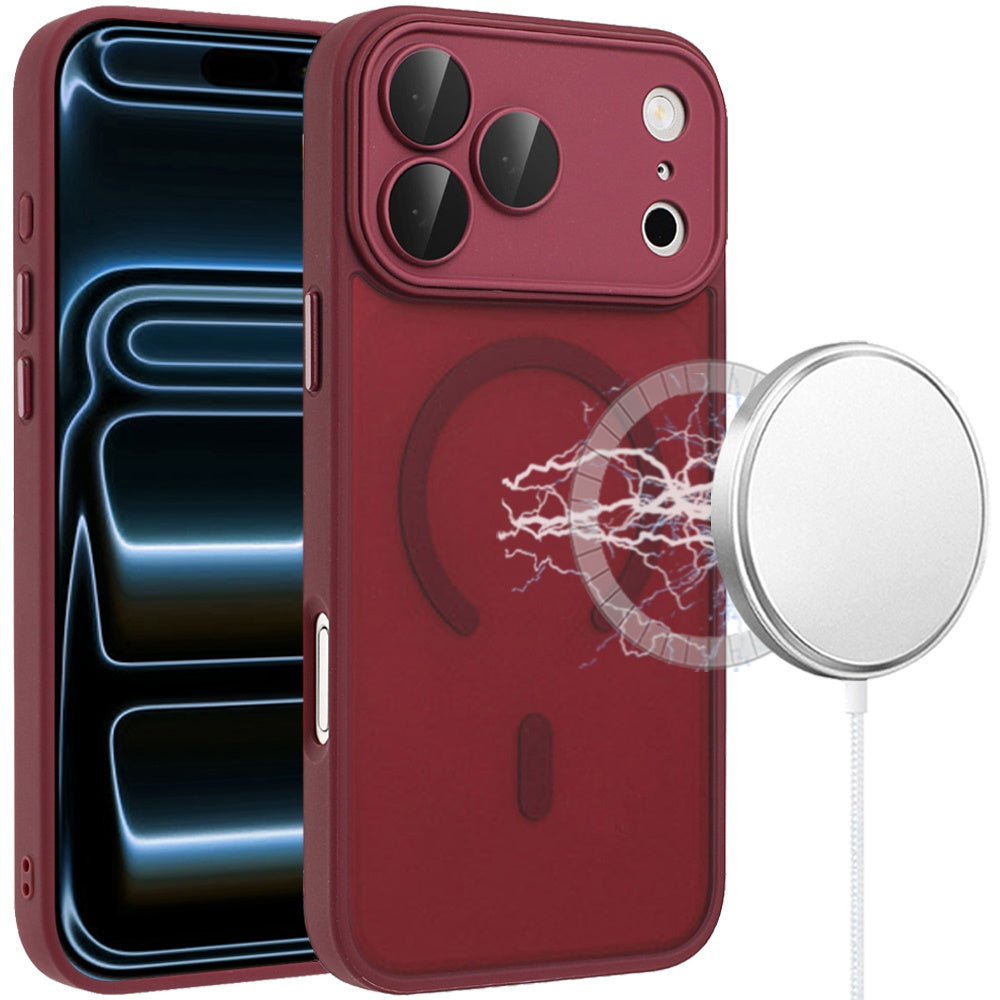 Phone Case for Apple iPhone 18 Pro Matte Frosted Magnetic Back Hybrid Hard PC Soft TPU Camera Protection Slim Shock Absorbing Anti Fingerprint Cover