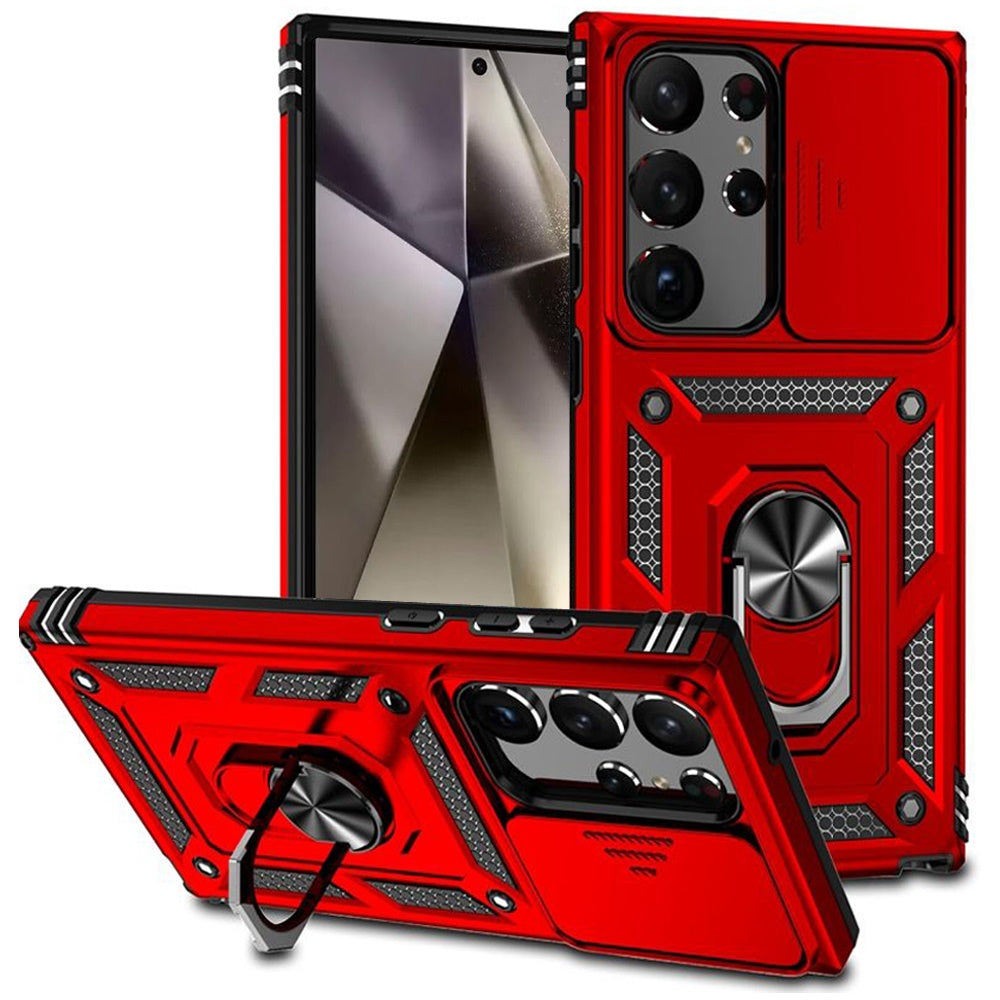 For Samsung Galaxy S25+ /S25 Plus /S24+ Plus Hybrid Ring Shockproof with 360° Rotate Ring Kickstand, Camera Lens Protection, Soft Edge Bumper Case Cover