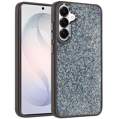 Phone Case for Samsung Galaxy S26 FE /S26 Fan Edition Crystal Glass Bling Diamond Metallic Edge Shockproof Durable Protective Clear Hybrid Stylish Premium Design Cover