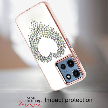 Phone Case for Motorola Moto G 5G 2026/ Moto G 5G 2025 Angel Hearts Bling Shimmer Colorful Glitter Chrome Edge Shockproof Stylish Hybrid Design Cover Gold
