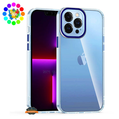 For Samsung Galaxy S23 Ultra Transparent Clear Hybrid with Matching Metal Buttons and Camera Protection Hard PC + TPU Rubber Case Cover