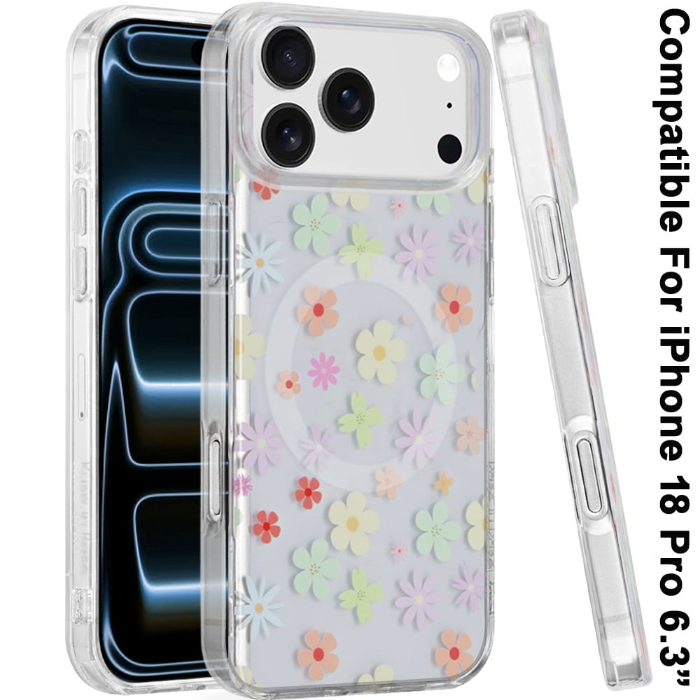Phone Case for Apple iPhone 18 Pro/ iPhone 17 Pro Stylish Design Shockproof Magnetic Magsafe Compatible TPU IMD Print Rugged Grip Drop Protection Slim Fashion Cover