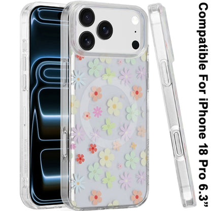 Phone Case for Apple iPhone 18 Pro/ iPhone 17 Pro Stylish Design Shockproof Magnetic Magsafe Compatible TPU IMD Print Rugged Grip Drop Protection Slim Fashion Cover