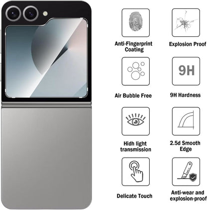 For Samsung Galaxy Z Flip 7 FE Screen Protector Tempered Glass Premium HD Clear, Case Friendly, 9H Hardness, 3D Touch Accuracy, Anti-Bubble Film Glass Case Cover Clear