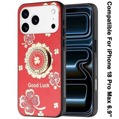 Phone Case for Apple iPhone 18 Pro Max Diamond 3D Fashion Floral Glitter Engraved Luxury Bling Hybrid Shockproof Chrome Edge Protective Grip Cover