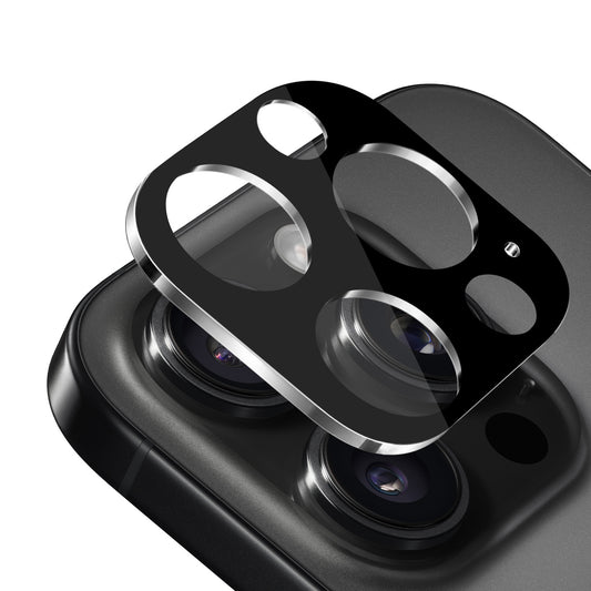 For Apple iPhone 16 Pro Camera Lens Protector Tempered Glass with Colored Edge 2.5D – Anti-Scratch, HD Clarity, Easy Install Protector Black