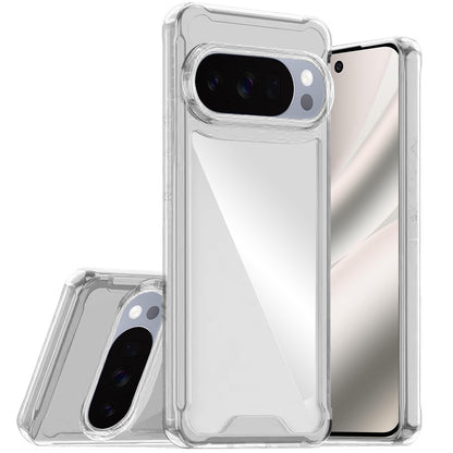 For Google Pixel 10 Pro XL Clear Colored Shockproof Transparent Hard PC + Rubber TPU Hybrid Bumper Shell Slim Protective Case Cover Clear+Clear