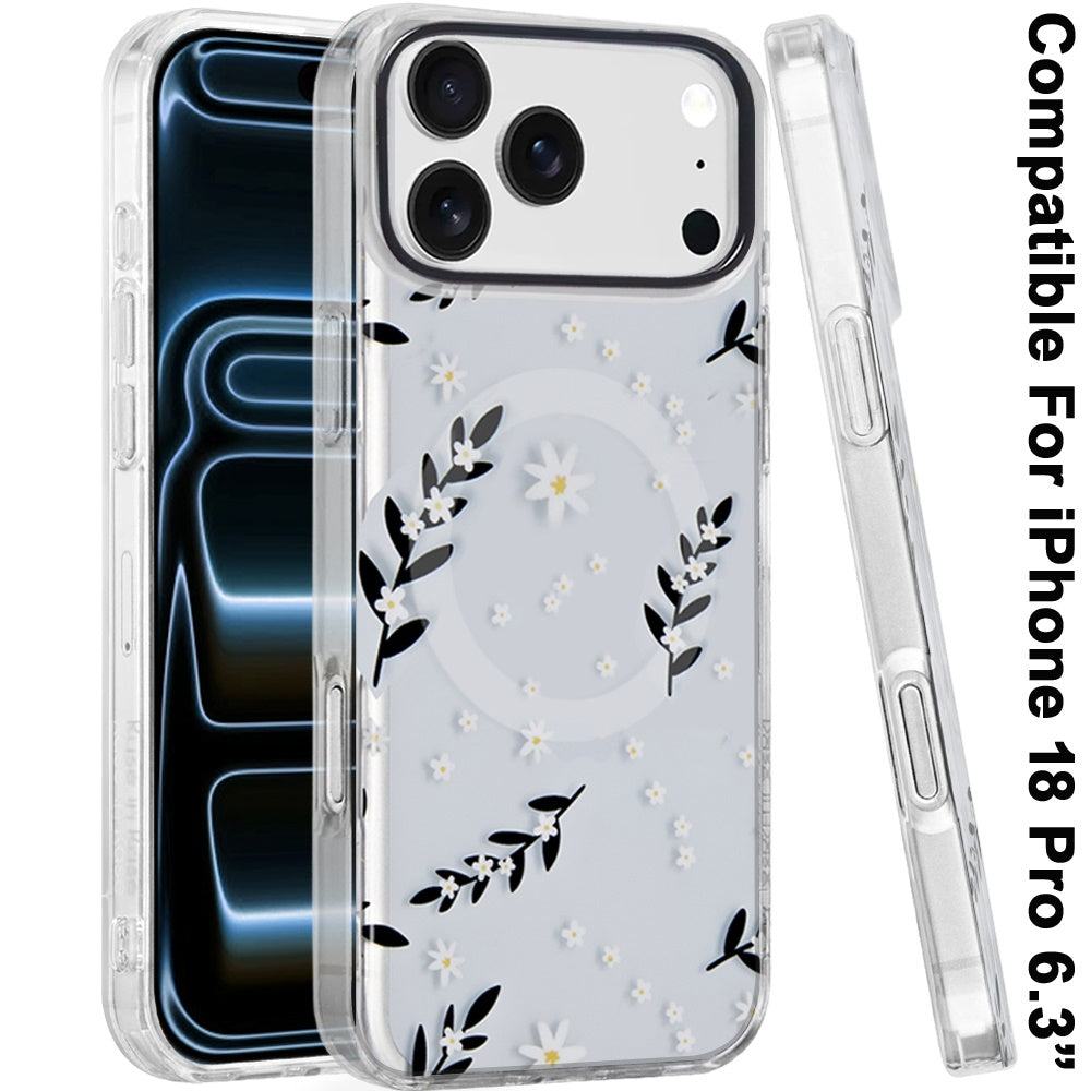Phone Case for Apple iPhone 18 Pro/ iPhone 17 Pro Stylish Design Shockproof Magnetic Magsafe Compatible TPU IMD Print Rugged Grip Drop Protection Slim Fashion Cover