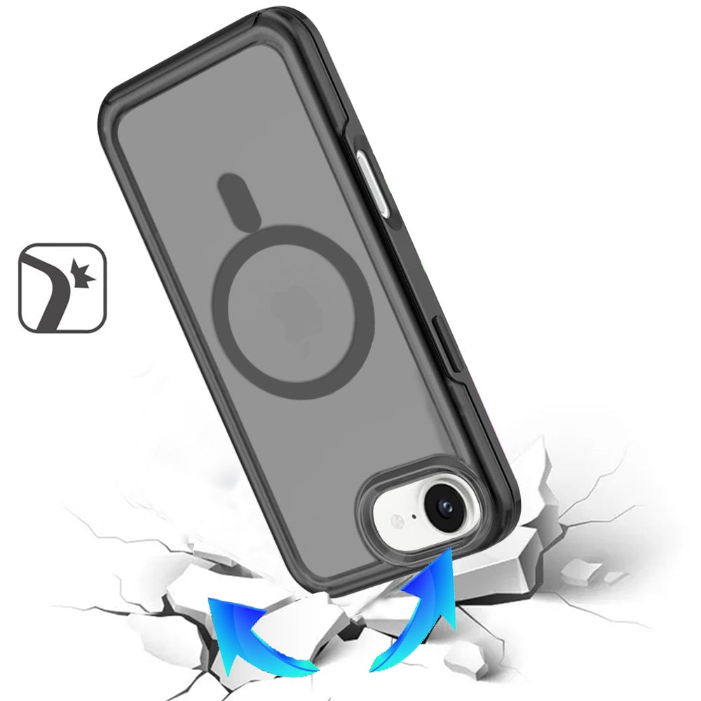 Slim & Durable Compatible with MagSafe Hybrid Shockproof Glossy Oil Protective Dual Layer TPU + PC
