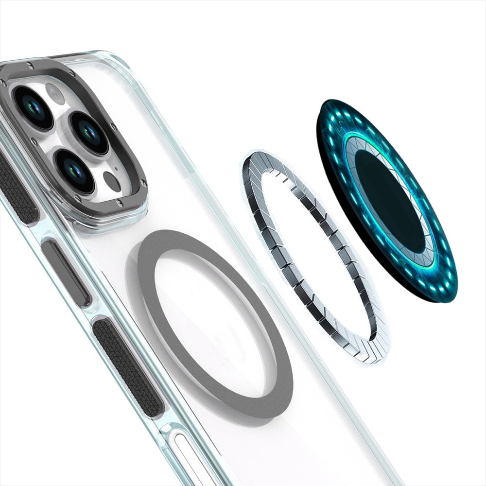 For Samsung Galaxy S25+ /S25 Plus /S24+ Plus Transparent Back with Colorful Frame, Strong Magnetic Circle, MagSafe Compatible, Slim Shockproof Protection Case Cover