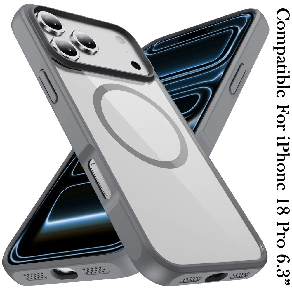 Phone Case for Apple iPhone 18 Pro Transparent Magnetic HQ Shockproof Hybrid 2.0mm Thick AntiSlip Grip Drop Protection Rugged Clear Durable Impact Cover
