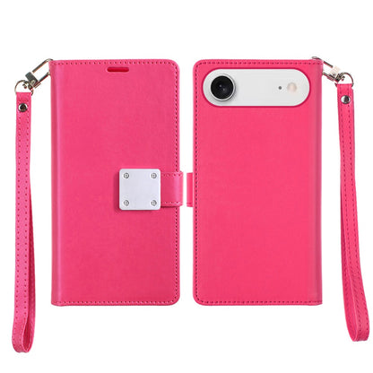 For Apple iPhone 17 Air (6.6") Wallet Cases PU Leather with Credit Card /ID /Cash Holder Slot Dual Flip Book Pouch, Stand and Strap Case Cover