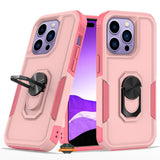 For Apple iPhone 15 Pro Max (6.7") Heavy Duty Hybrid Rugged 2in1 Shockproof Protective Magnetic Ring Stand Holder  Phone Case Cover