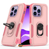 For Apple iPhone 15 Pro (6.1") Heavy Duty Hybrid Rugged 2in1 Shockproof Protective with Magnetic Ring Stand Holder  Phone Case Cover