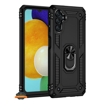 For Samsung Galaxy S24 FE /Fan Edition Shockproof Hybrid Dual Layer PC TPU with Ring Stand Metal Kickstand Heavy Duty Rugged Case Cover