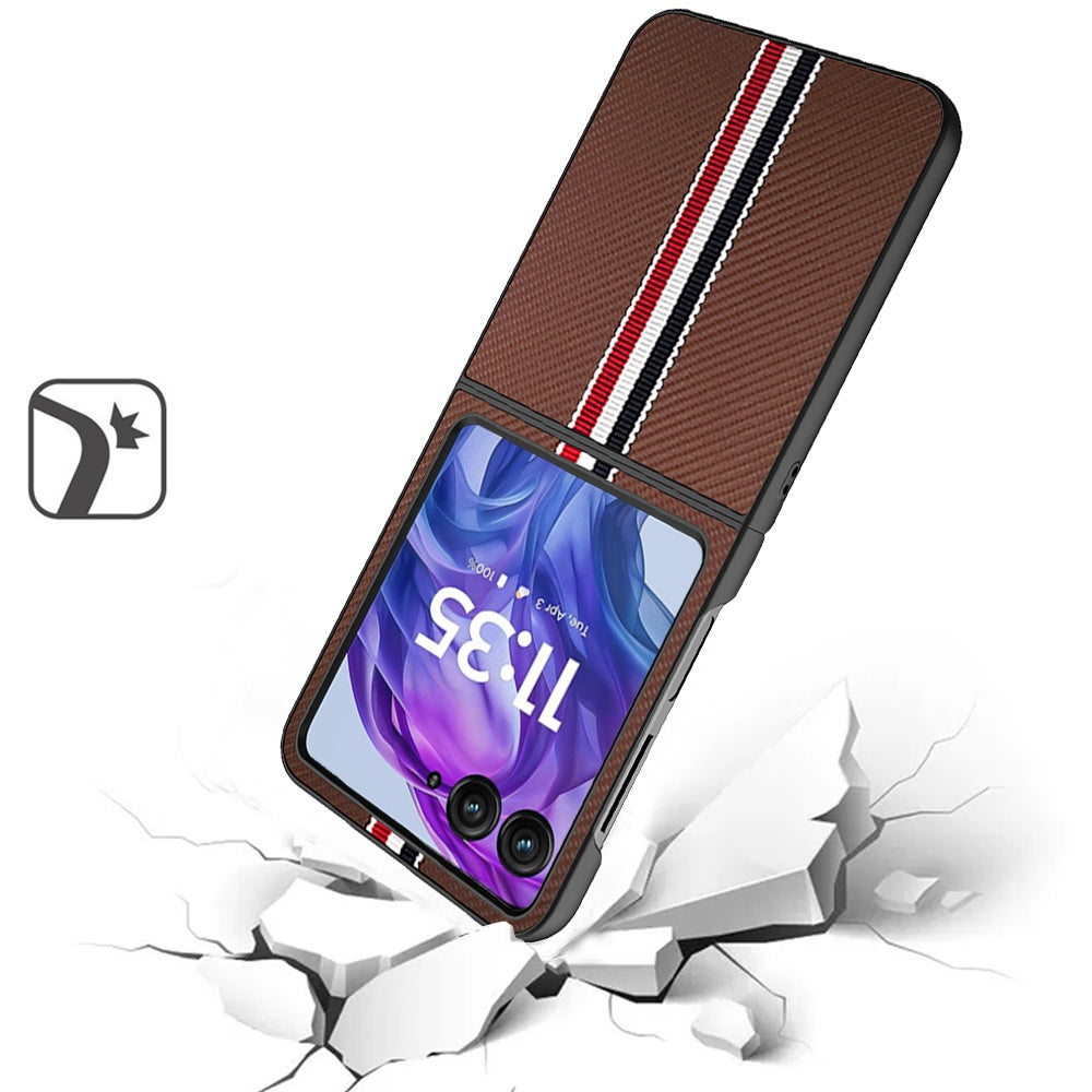 For Motorola Razr+ PLUS 2025 /2024 Velvet Fabric Vegan Leather Flip Shock Protection Premium Grip Soft Touch Durable Finish Case Cover Black