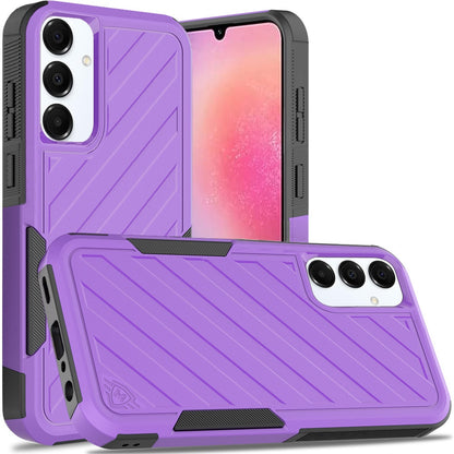 For Samsung Galaxy A26 Hybrid lined shockproof dual layer Rugged 2in1 Hard PC & Silicone TPU Non Slip Textured Tough Armor Case Cover