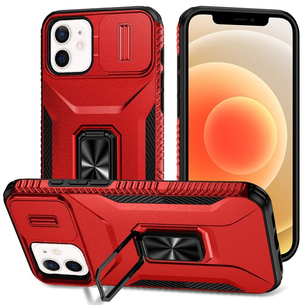 For Apple iPhone 16 Pro Max (6.9") Camera Cover Phone Case with Magnetic Rotation Ring Stand [Military Grade] Hybrid Hard Shockproof Case Cover