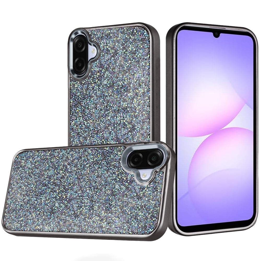 Phone Case Cover for Samsung Galaxy A07 4G Crystal Sparkle Diamond Glass Full Mini Glitter Bling Frame TPU Hybrid Protective Cover