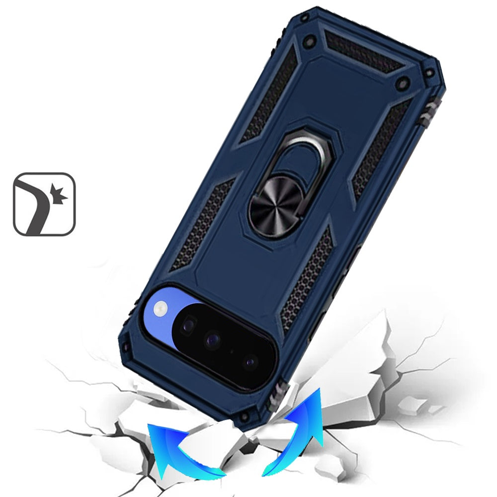 Phone Case for Google Pixel 11 / 11 Pro Rotatable Ring Stand Shockproof Hybrid Armor Anti Slip Heavy Duty Fit Magnetic Car Mount Durable Grip Cover