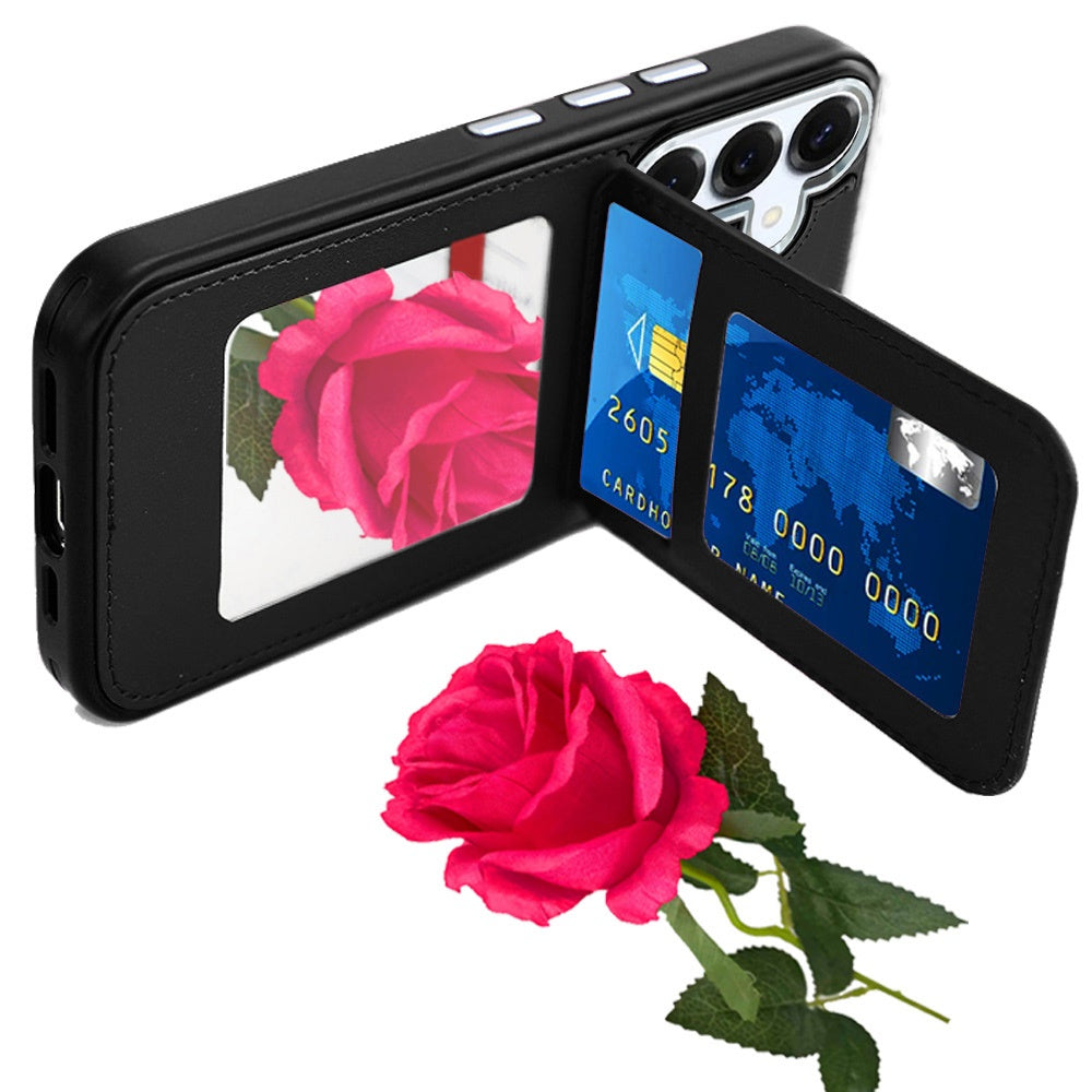 Phone Case for Samsung Galaxy S26 FE /Fan Edition Credit Card Holder Mirror PU Leather Wallet Shockproof Grip Slim Protective Hybrid Magnetic Style Durable Cover
