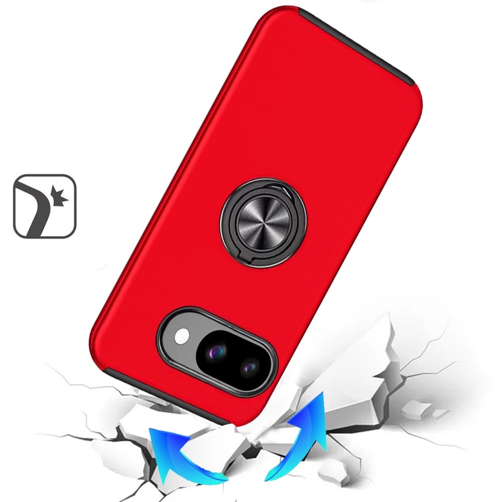 Phone Case for Google Pixel 10A Invisible Ring Stand Shockproof Anti Slip Durable Grip Protective Hybrid Slim Fit Magnetic Car Mount Holder Cover