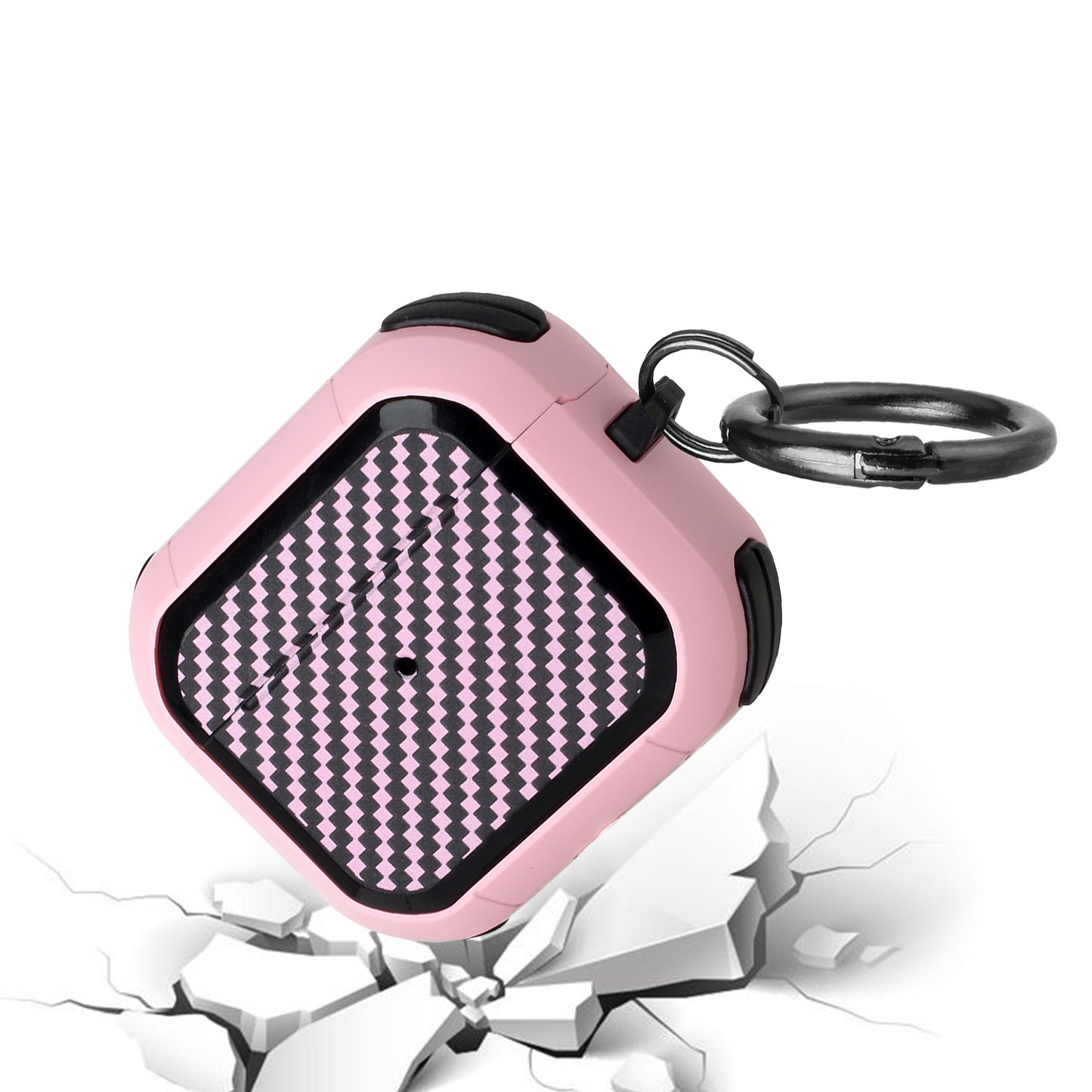 For Airpods Pro 3 (2025) Full-Body Rugged Protective Carbon Fiber with Keychain [Front LED Visible] Hybrid Slim Shockproof Case Cover