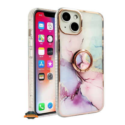 For Samsung Galaxy A16 5G Fashion Design Pattern Hybrid Ring Kickstand Bling Diamond Hard PC TPU Protective Case Cover