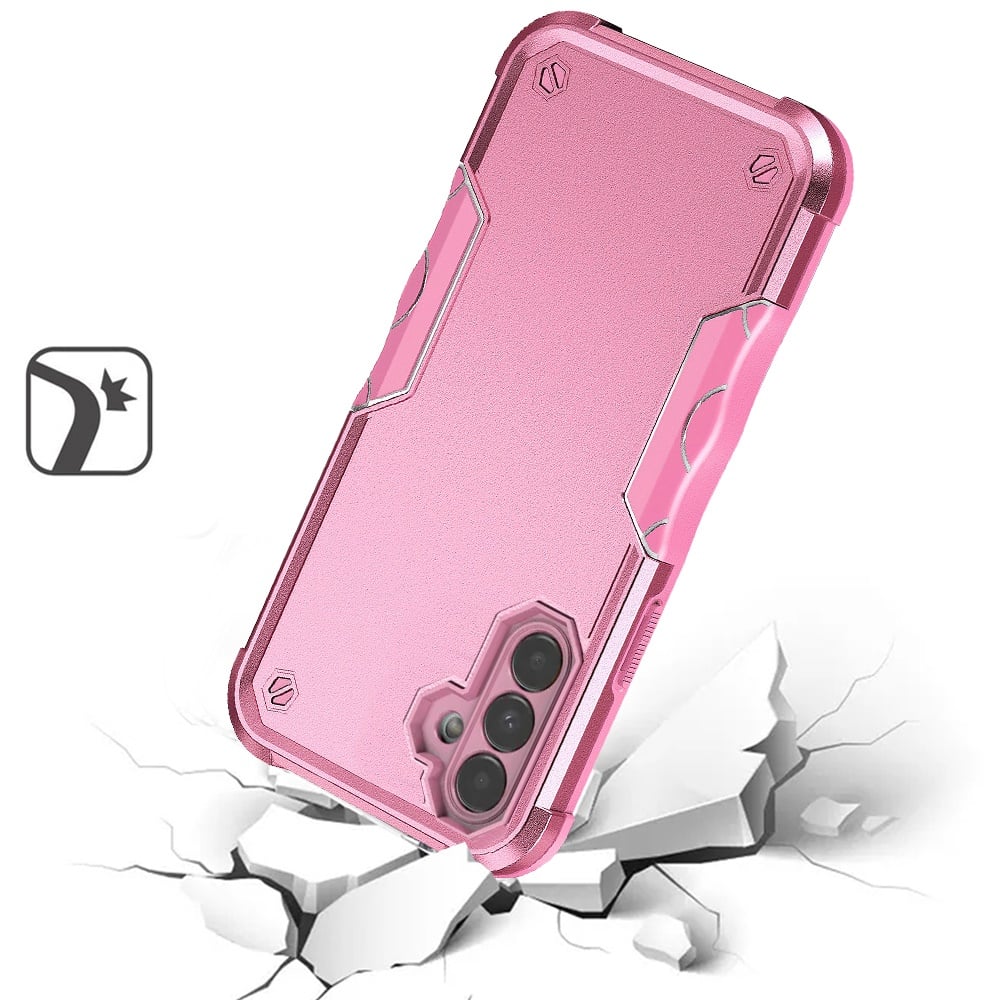 Phone Case for Samsung Galaxy A15 5G Shockproof Rugged Hybrid TPU Anti-Slip Grip Armor Military Grade Drop Resistant Shock-Absorbing Impact Cover Pink
