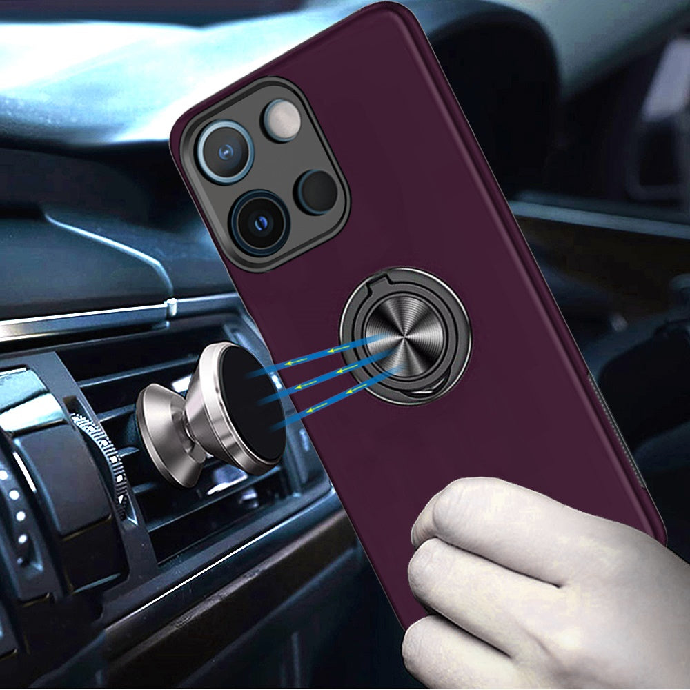 Invisible Ring Stand Shockproof Anti Slip Durable Grip Protective Hybrid Fit Magnetic Car Mount Holder