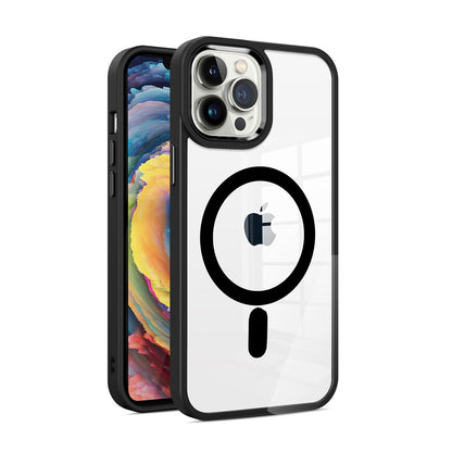 For Samsung Galaxy S24 FE /Fan Edition Magnetic Case with Built in Magnets Compatible with MagSafe, Transparent Slim Hybrid Frame Bumper Case Cover Clear