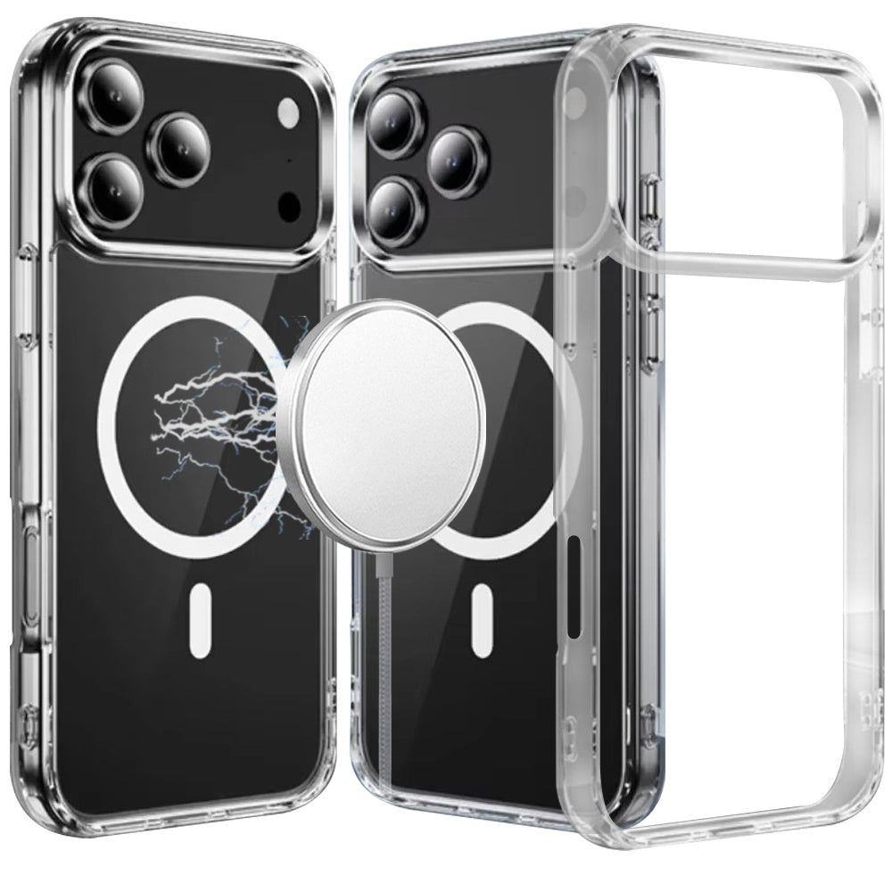 Phone Case for Apple iPhone 18 Pro Max Thick Clear Hybrid Magnetic Circle Shock Absorbing Reinforced Corners TPU Heavy Duty Transparent Frame Bumper Cover Clear