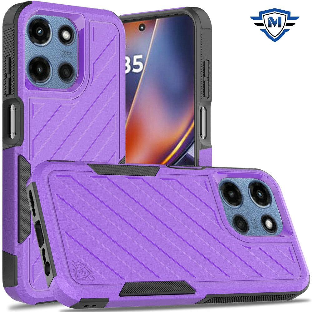 For Motorola Moto G 5G 2025 Premium Hybrid Rugged lined Shockproof Textured 2-in-1 Non-Slip Hard PC & TPU Non Slip Tough Case Cover