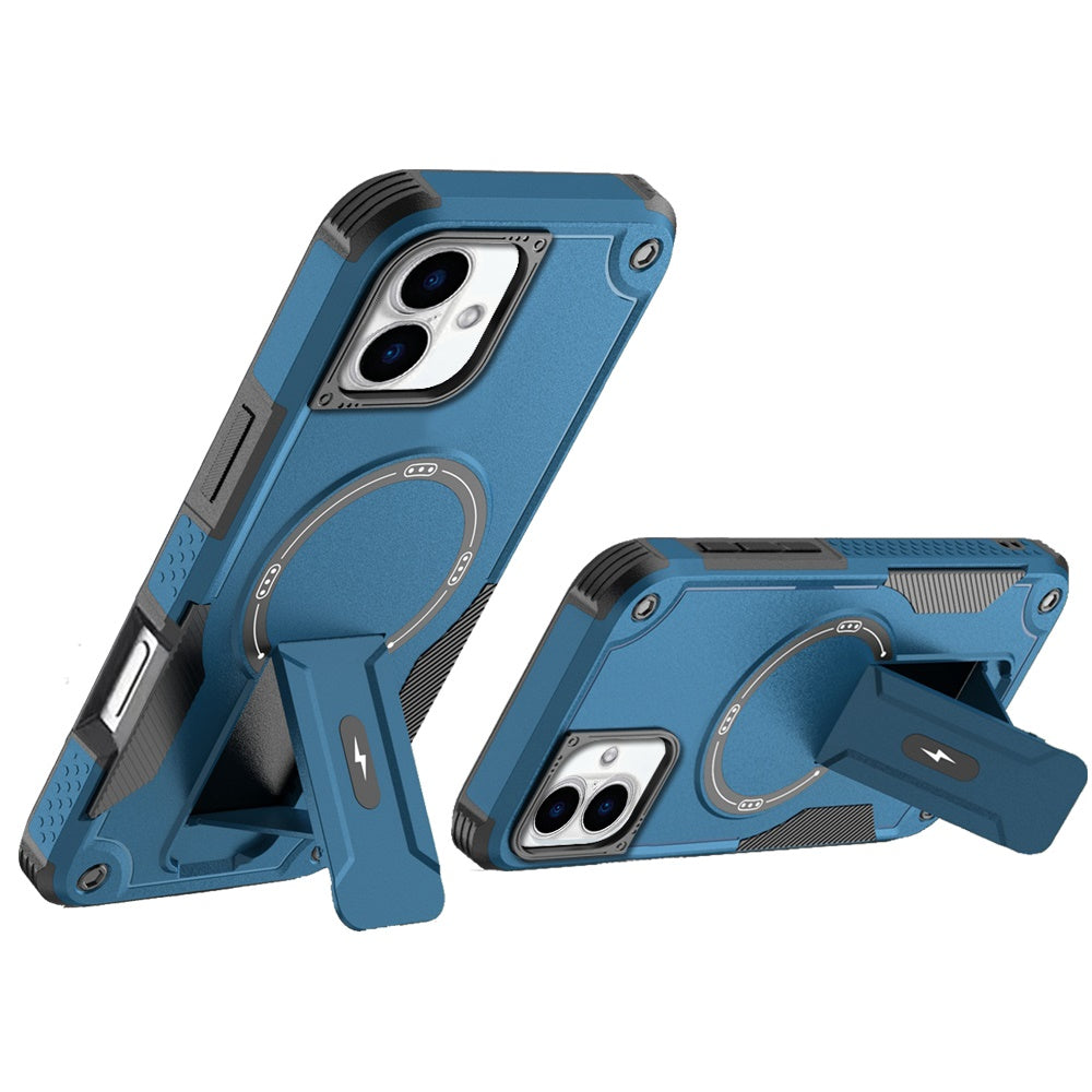 For Apple iPhone 17 (6.3") Magnetic Invisible Kickstand Holder with Magsafe, Slim Fit Shockproof Hybrid Military Grade Heavy Duty Case Cover