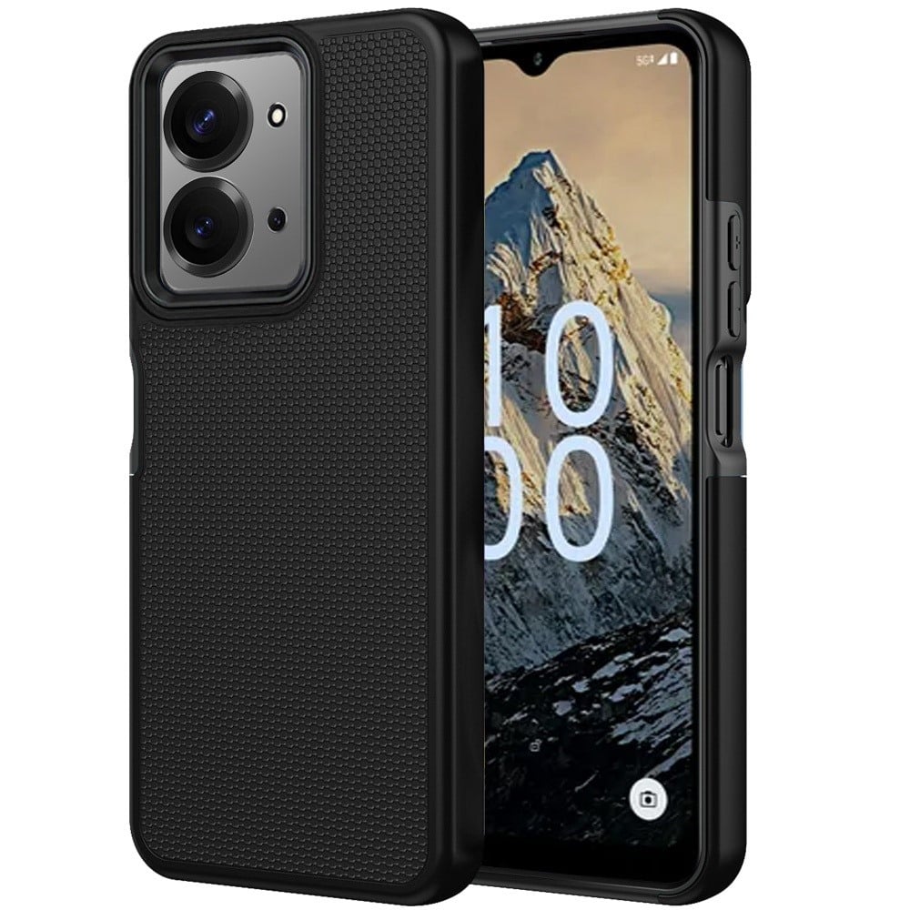 Phone Case for Boost Celero 5G Velocity Textured Dotted Hybrid Dual Layers Rugged TPU Shock Absorbing Reinforced Bumper Non Slip Grip Cover