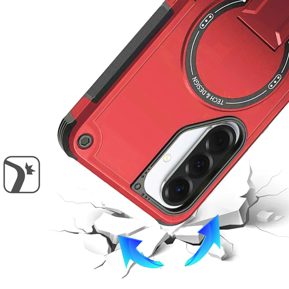 Magnetic Kickstand Rugged Shockproof Armor Grip Anti Slip Heavy Duty Protective Matte Stand Hybrid