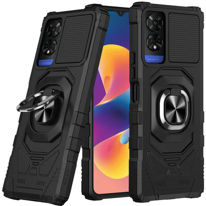 For BLU View 5 Pro Hybrid Dual Layer with 360° Rotate Magnetic Ring Stand Holder Kickstand TPU Rugged PC Shockproof Case Cover