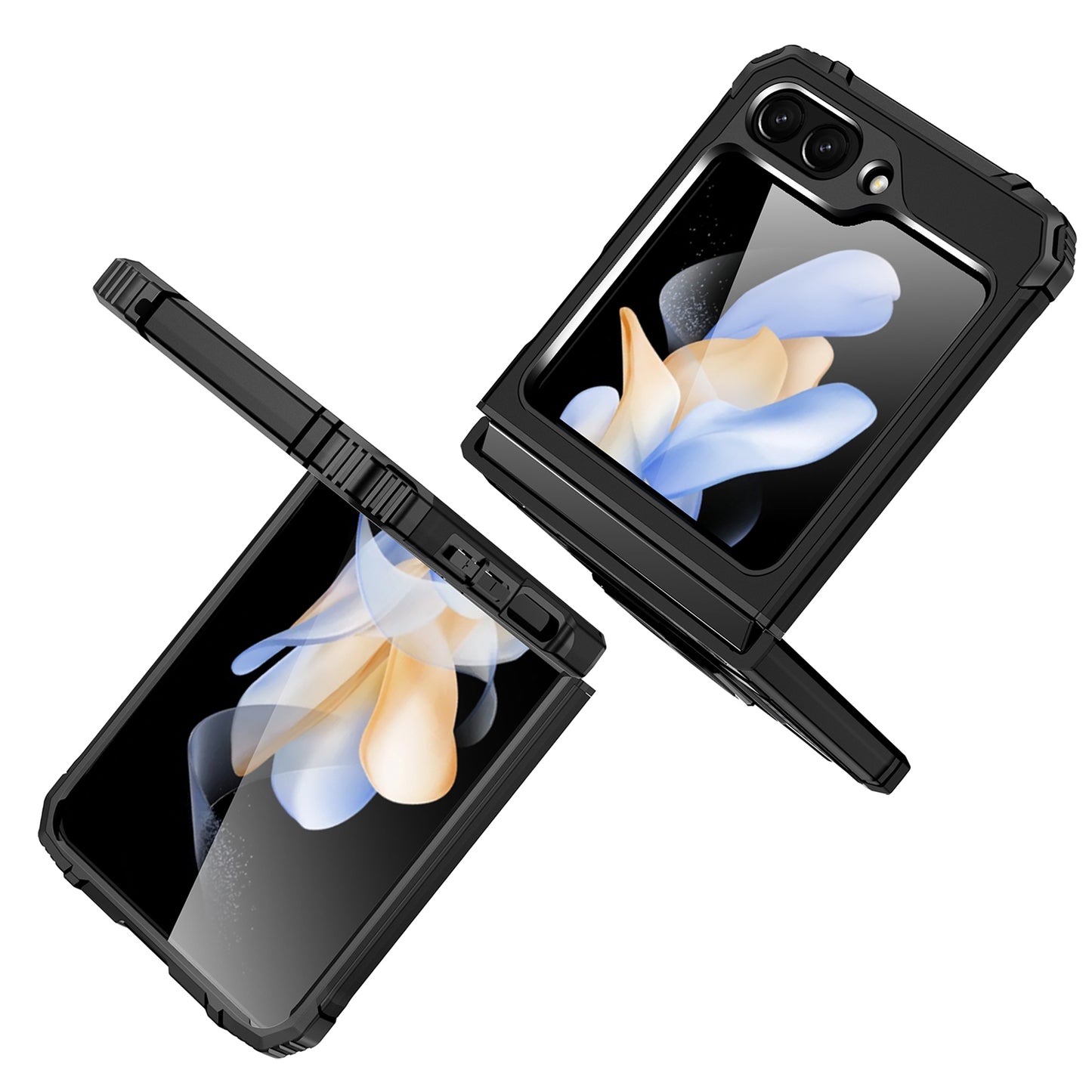 For Samsung Galaxy Z Flip 7 FE 360° Rotating Ring Kickstand with Magnetic Holder Hybrid Shockproof Rubber TPU Hard PC Case Cover